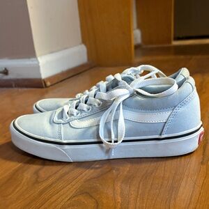 Vans Old Skool Sneakers in Light Blue and White